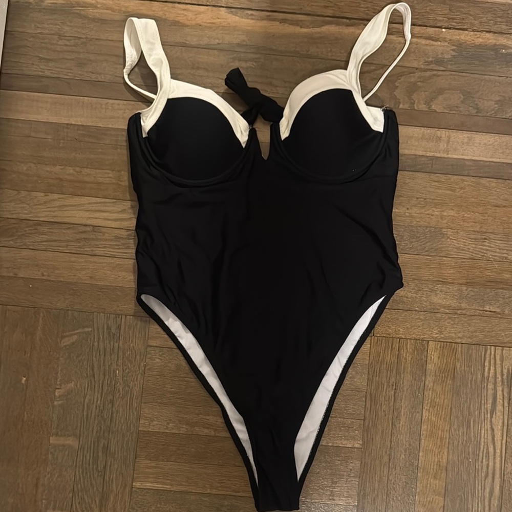 SHEIN Black and White One-Piece Swimsuit